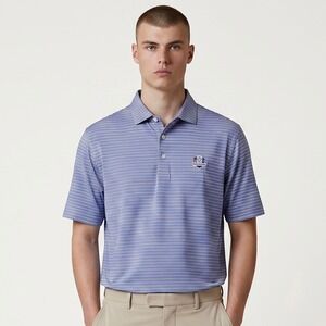 Holderness & Bourne Golf Polo Shirt Mens XXL Blue Striped Mitchell Delray